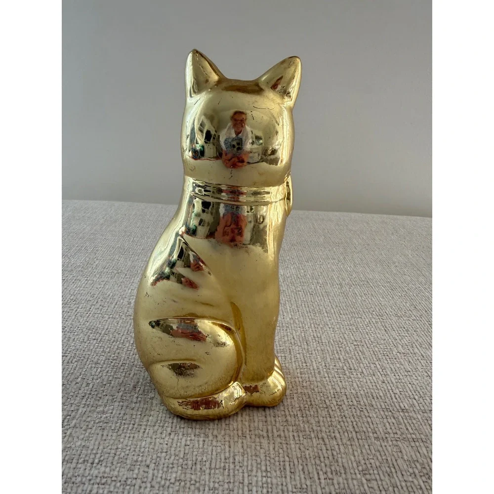 Vintage Brass Cat Figurine 7.5